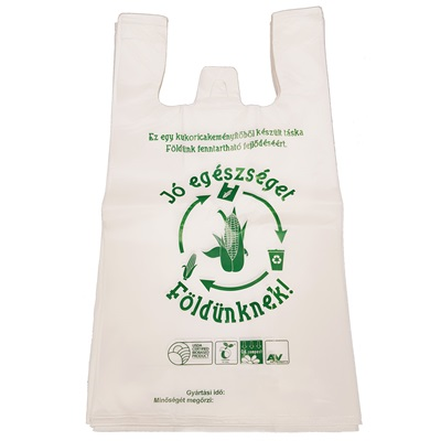 PLA ingvállas tasak, környezetbarát, 0.017µ - 19x35 cm, 500x